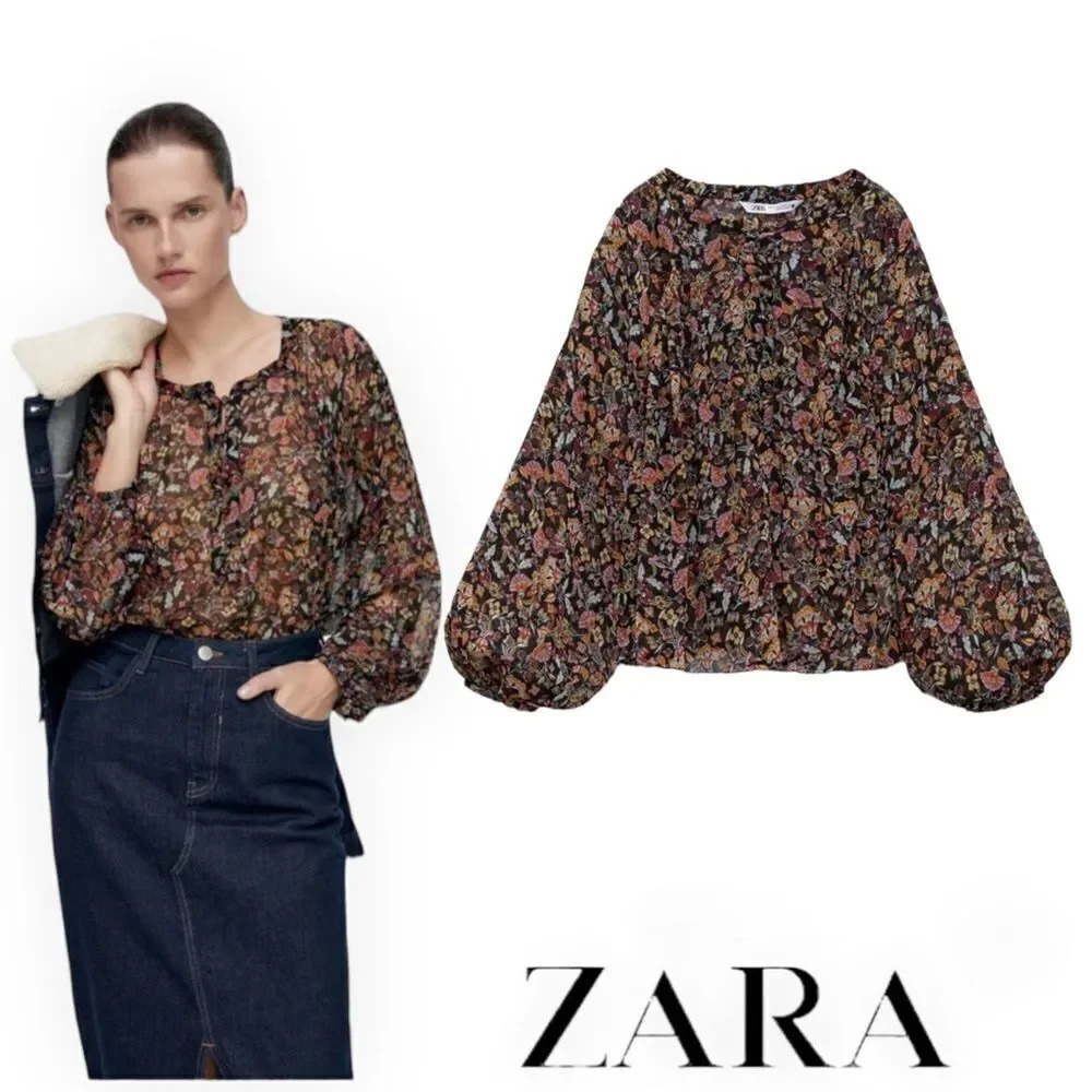 ZARA | Multicolored | FLORAL PRINT BLOUSE
